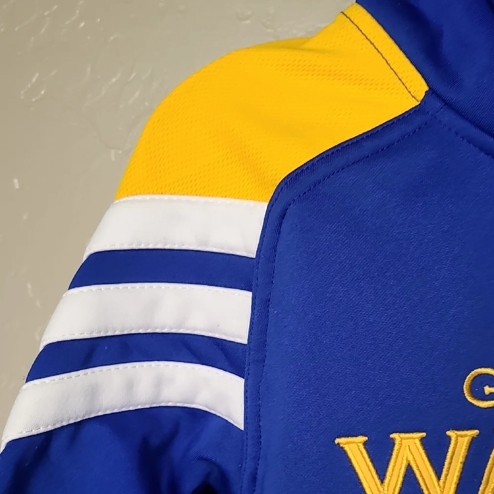 Adidas Blue Yellow Golden State Warriors Hoodie Sweatshirt Youth Boy Girls Med
